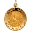 14K Gold Infant Jesus Religious Medal
