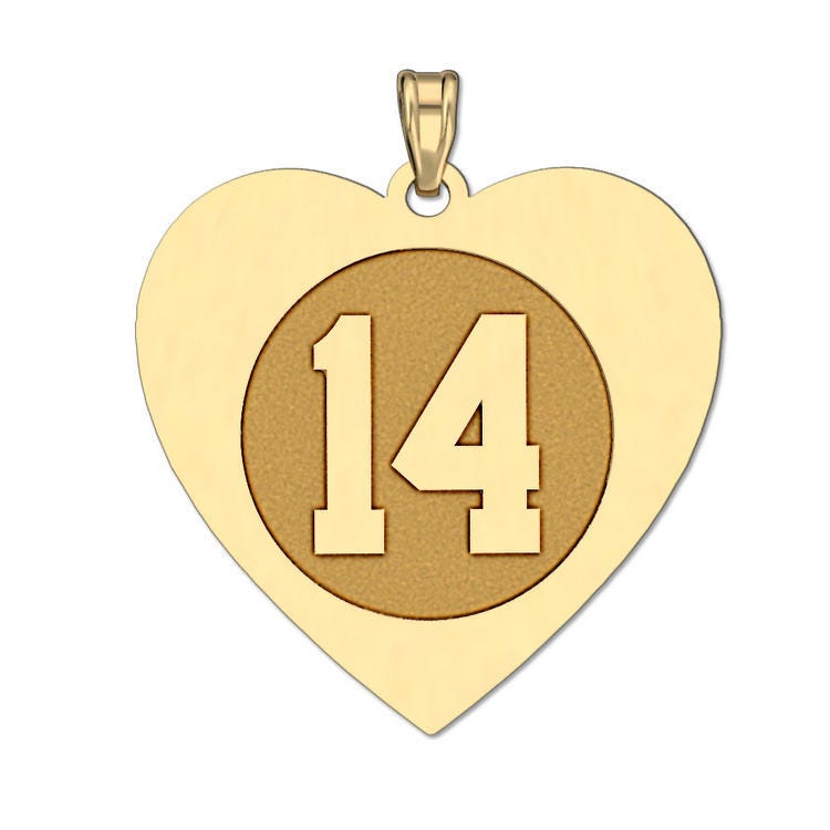 Heart Shaped Number Charm or Pendant