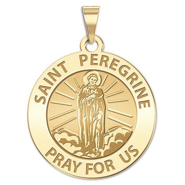 Saint Peregrine Round Religious Medal