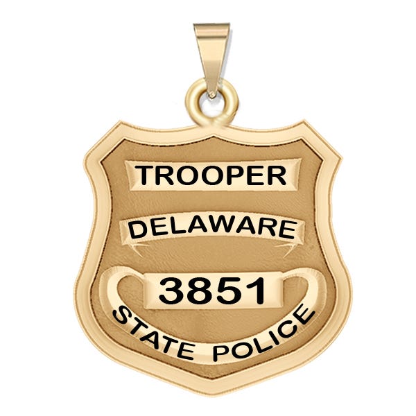 Personalized Delaware State Trooper Badge with Rank and Number