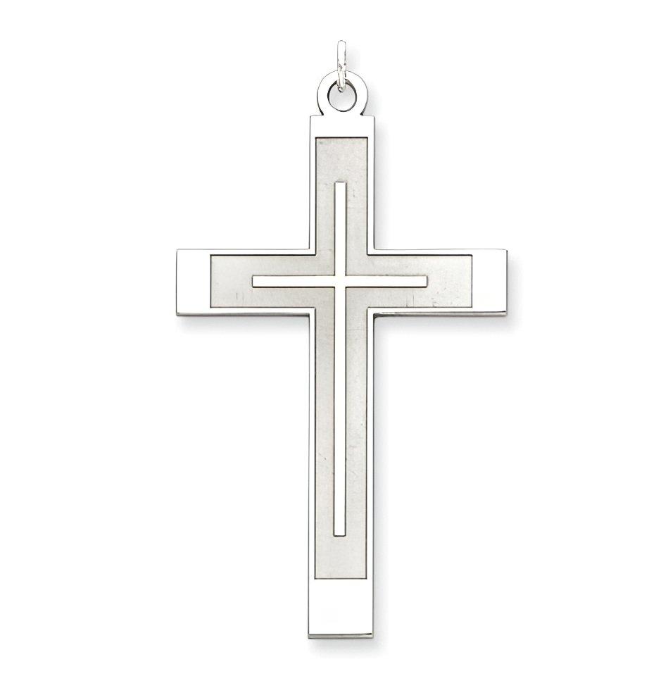 Sterling Silver Laser Designed Cross Pendant
