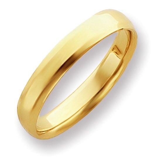 14k Yellow Gold 4mm Beveled Edge Wedding Band