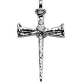 14K White Gold CROSS NAILS PENDANT
