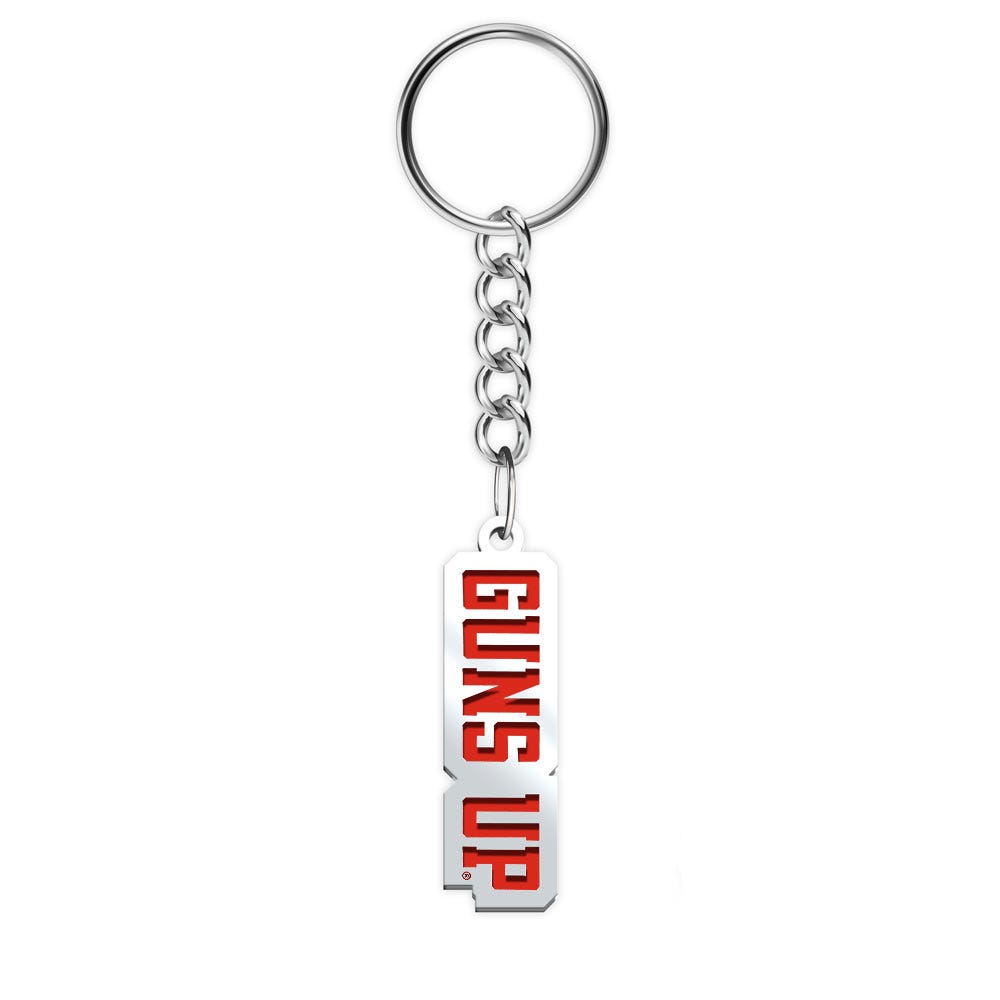 Texas Tech Color Enamel Guns Up Block Keychain