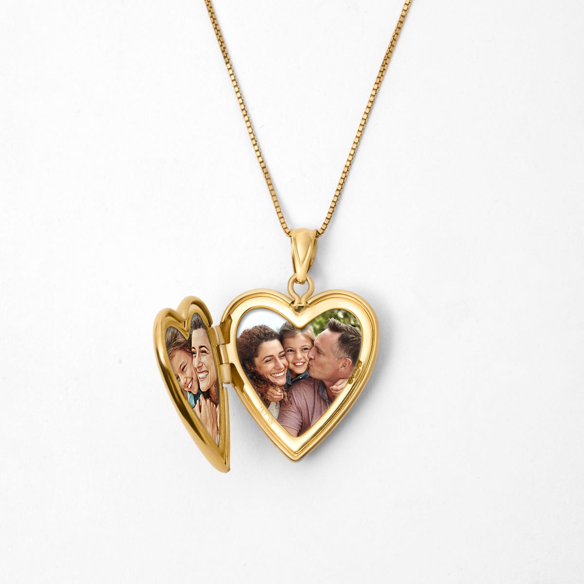Yellow Gold 2 Photo Floral Heart Photo Locket