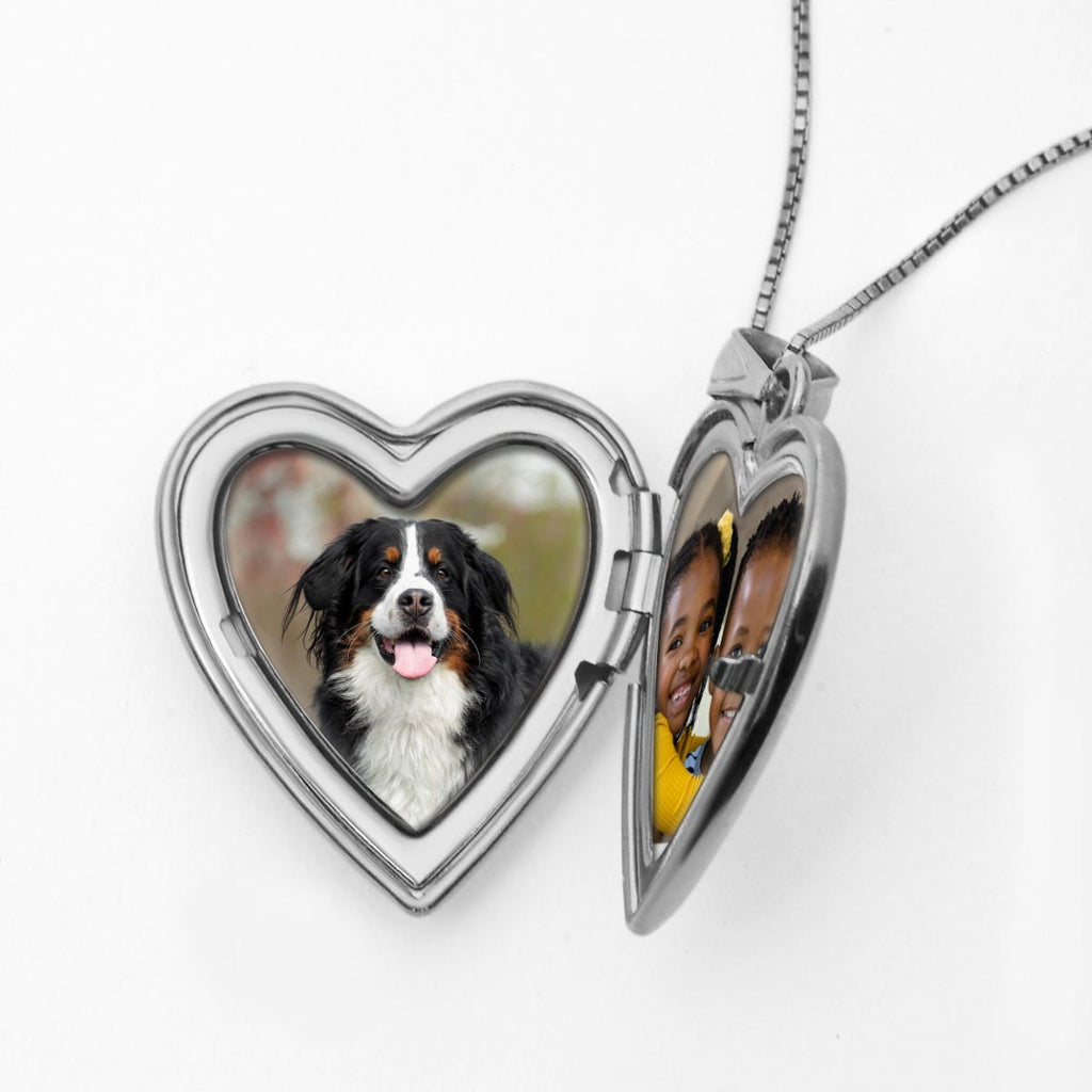 Silver Forever & Always Heart Photo Locket