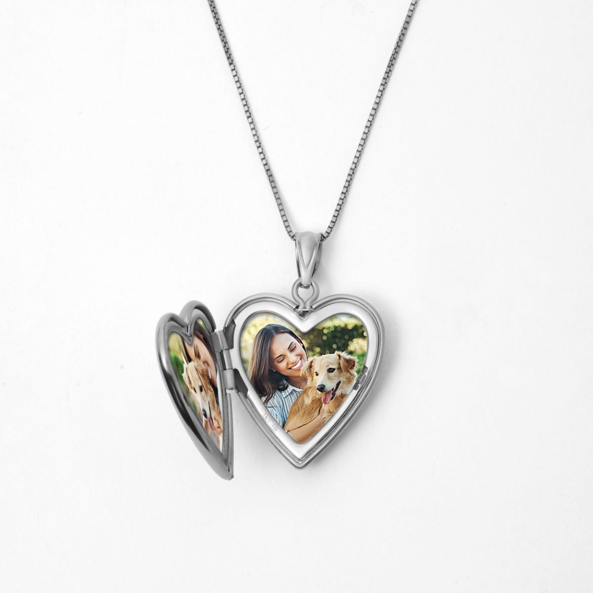 Silver Vintage Diamond Heart Photo Locket