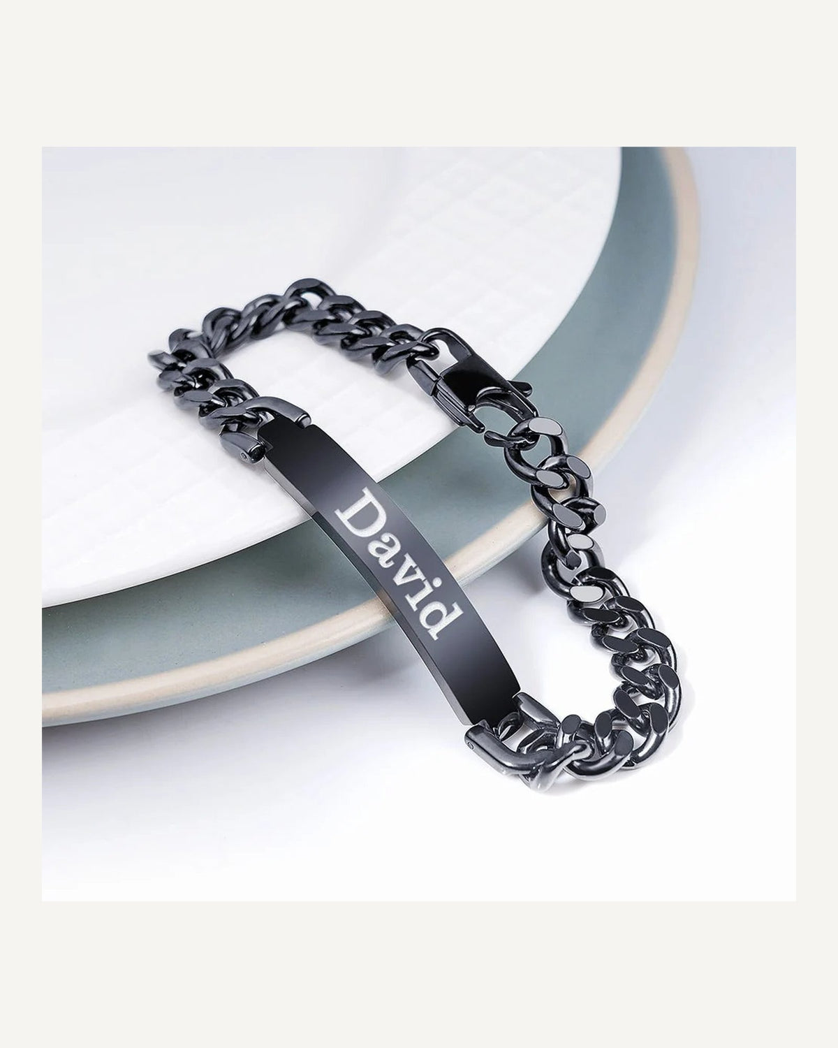 Cuban Link Chain Mens Id Bracelet