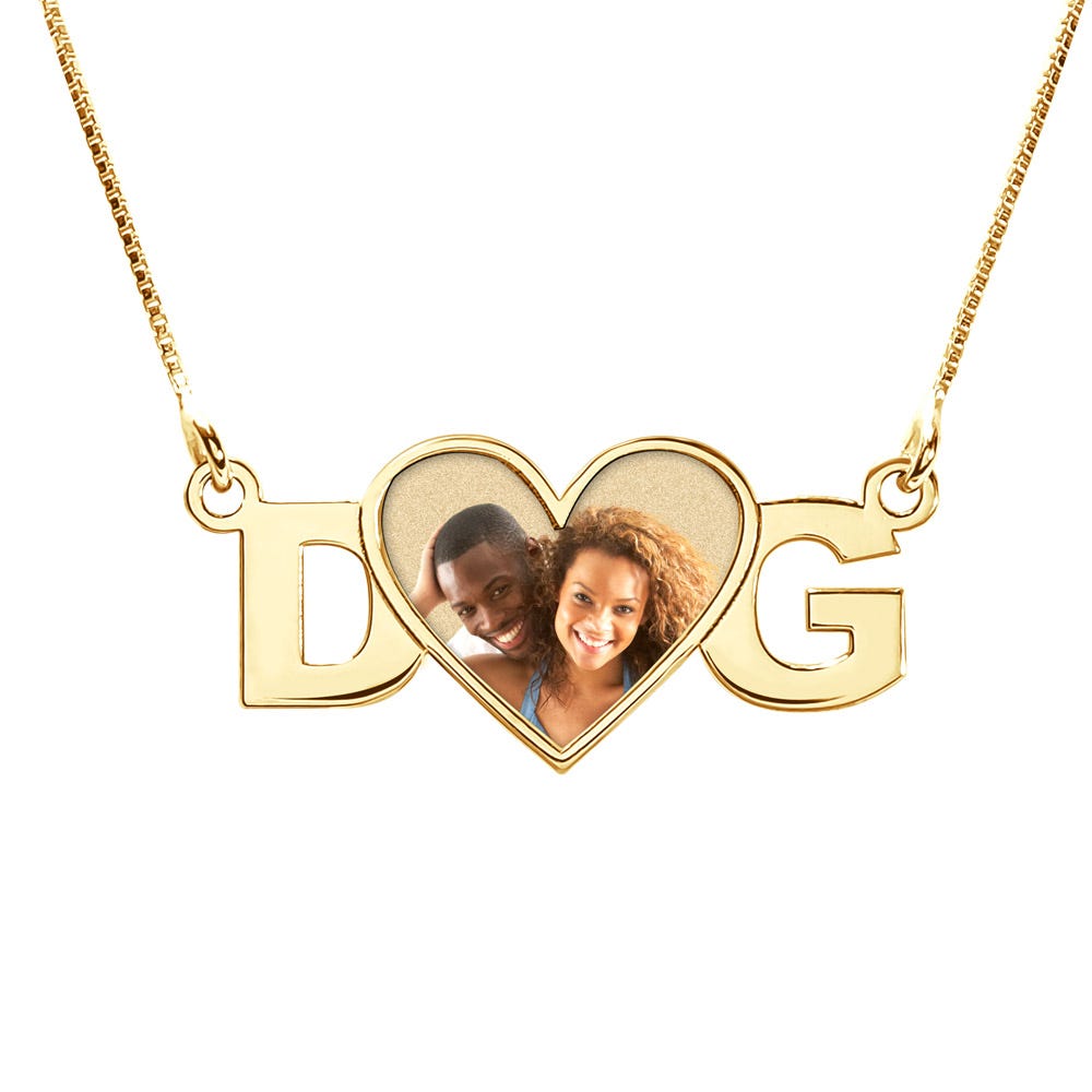 Initial Photo Heart Pendant