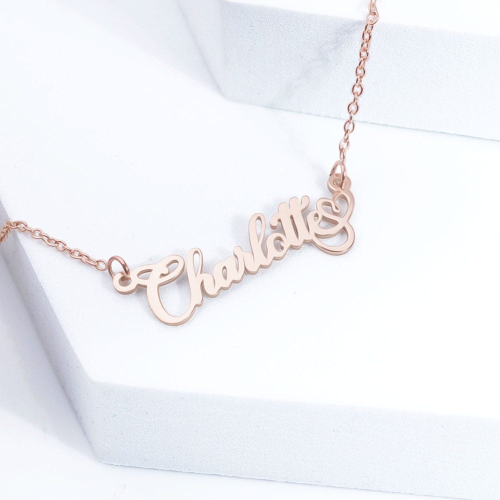Name Necklace with Swirl Heart