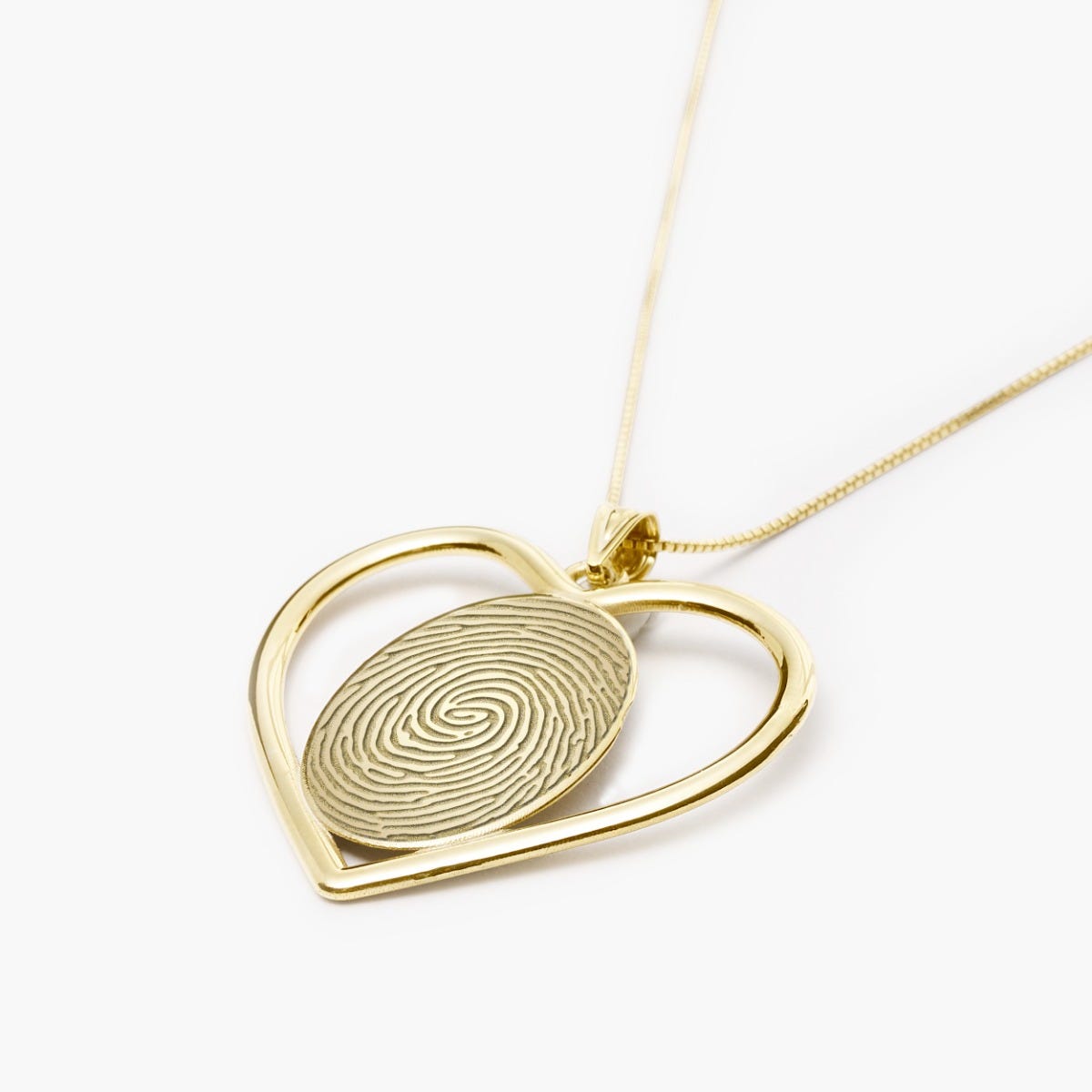 Custom Fingerprint 3D Heart Pendant