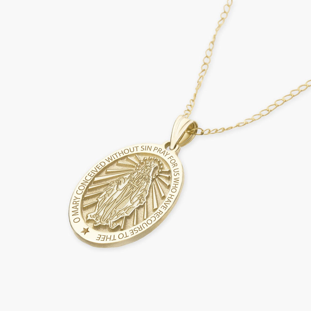 Miraculous Medal Oval Pendant