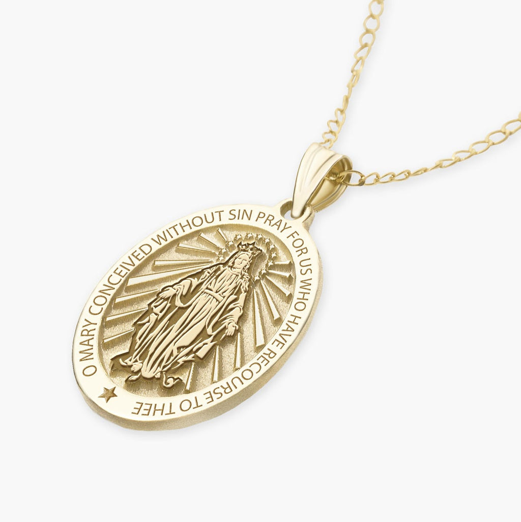 Miraculous Medal Oval Pendant
