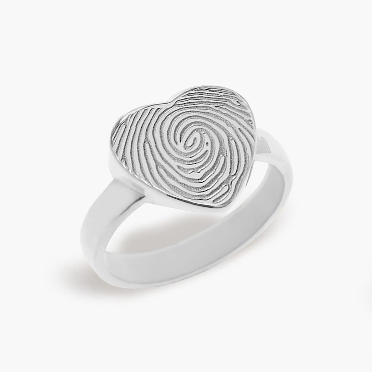 Custom Fingerprint Heart Ring