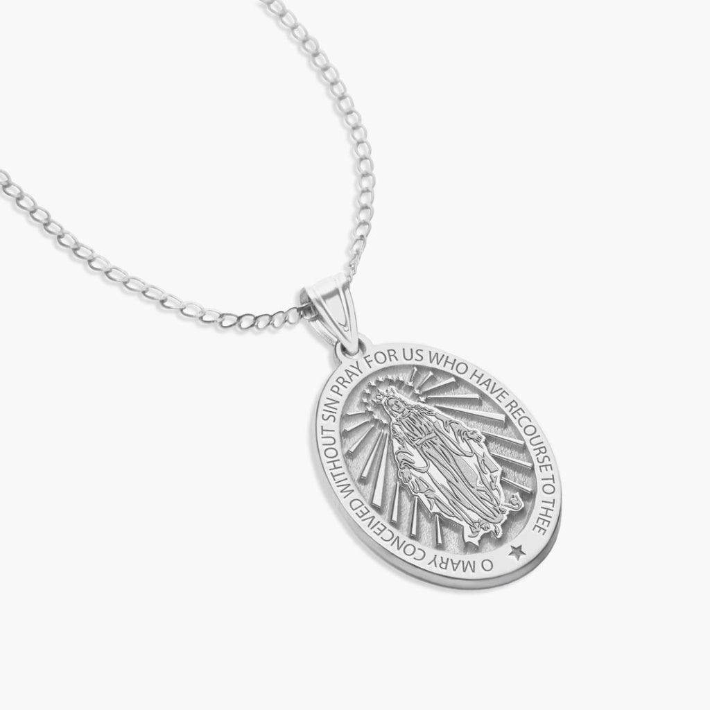 Miraculous Medal Oval Pendant