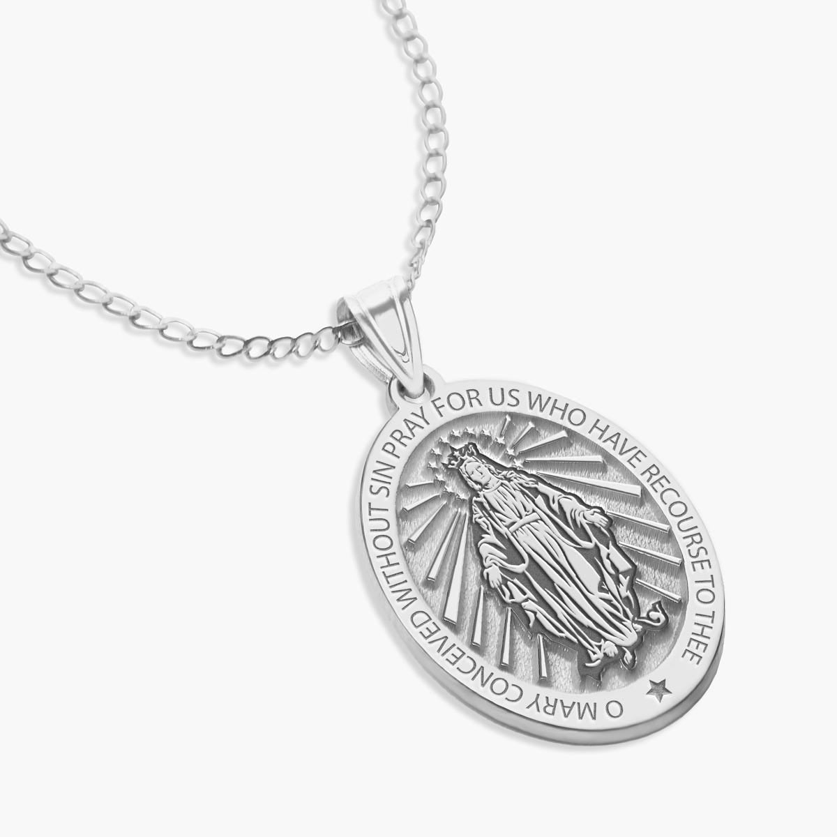 Miraculous Medal Oval Pendant