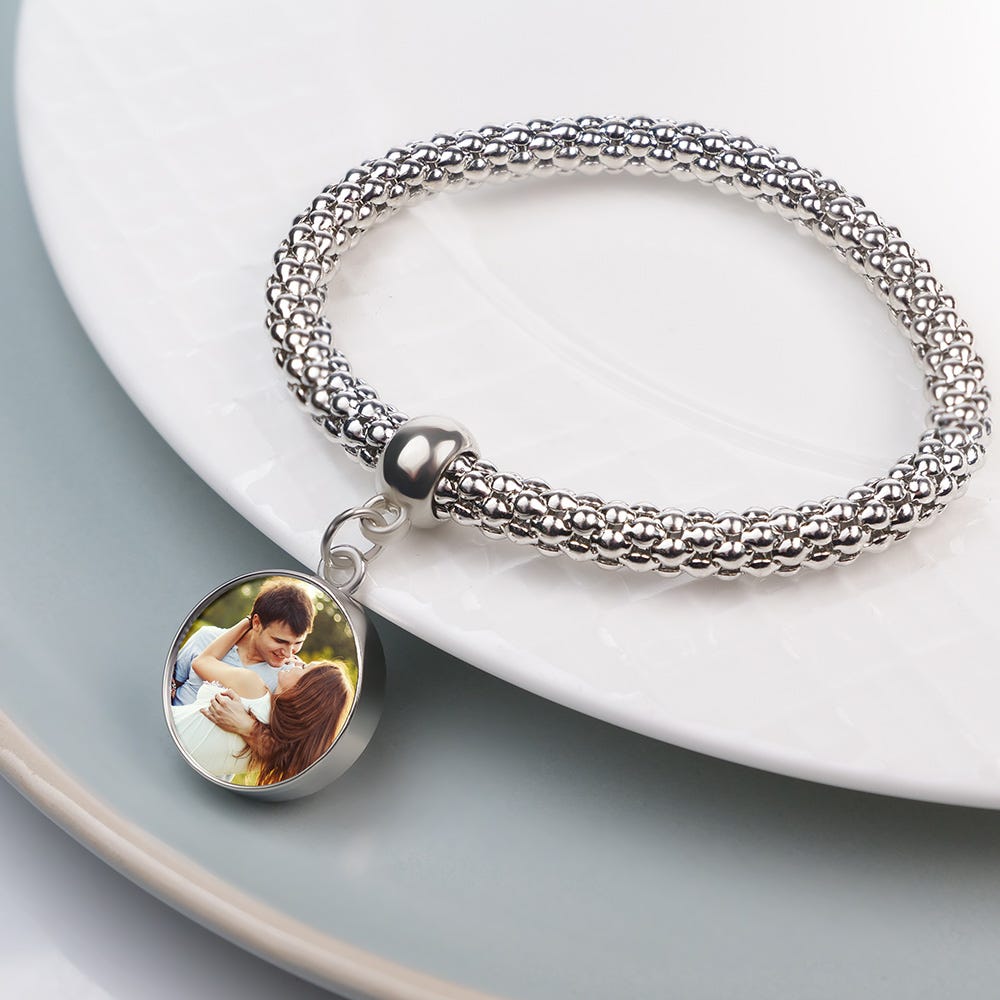 Photo Round Charm Bracelet