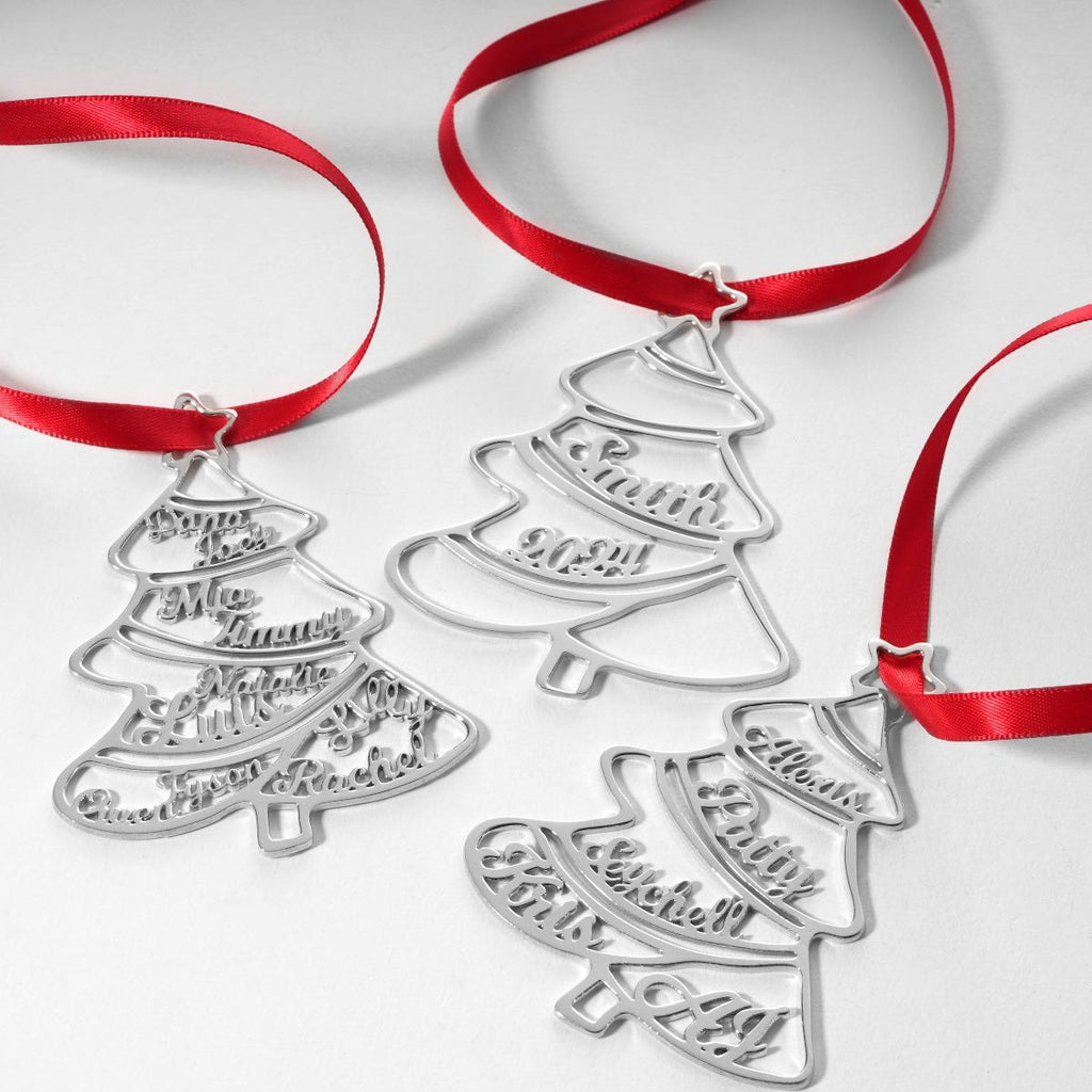 Personalized Christmas Tree Ornament with up to 10 Names