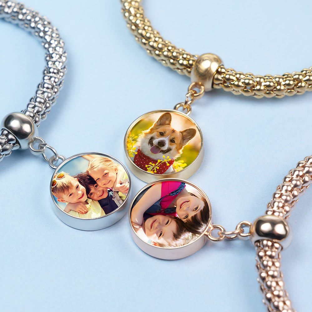 Photo Round Charm Bracelet