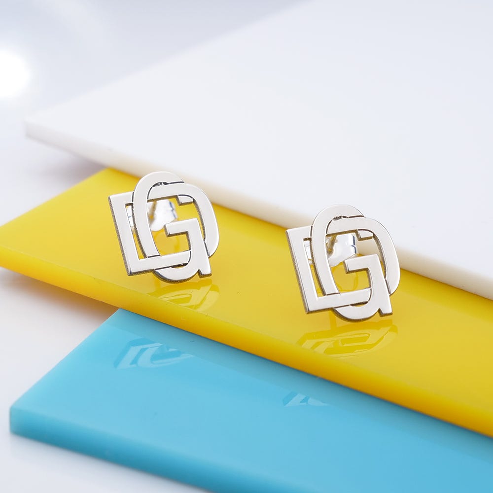 Exclusive Monogram Overlapping Initial Earrings