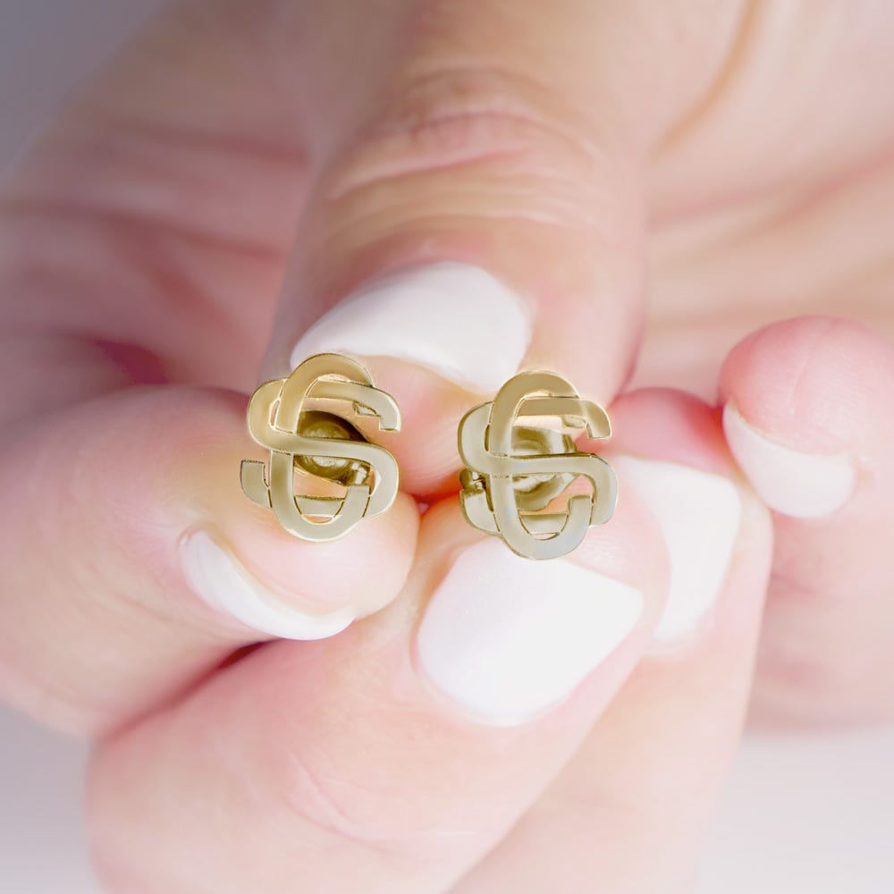 Exclusive Monogram Overlapping Initial Earrings
