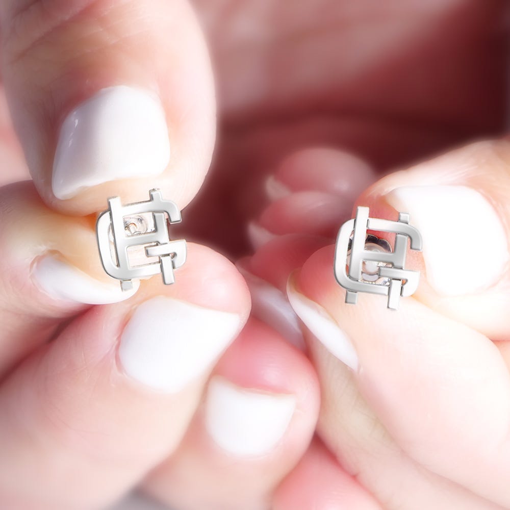 Exclusive Monogram Overlapping Initial Earrings