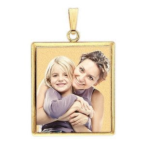 Square with Bezel Frame Photo Pendant Picture Charm