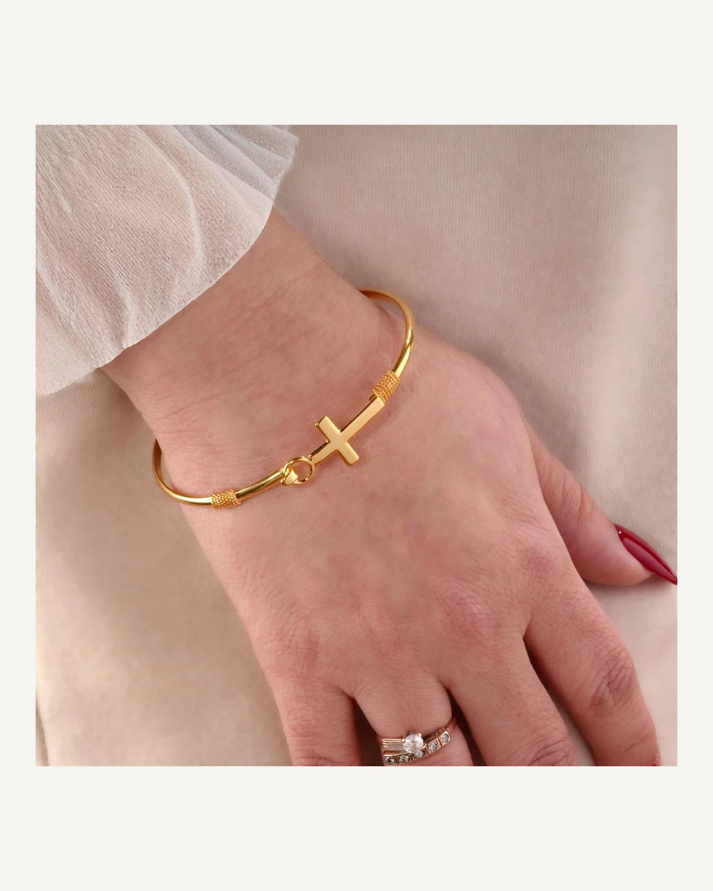 Cross Bangle Bracelet