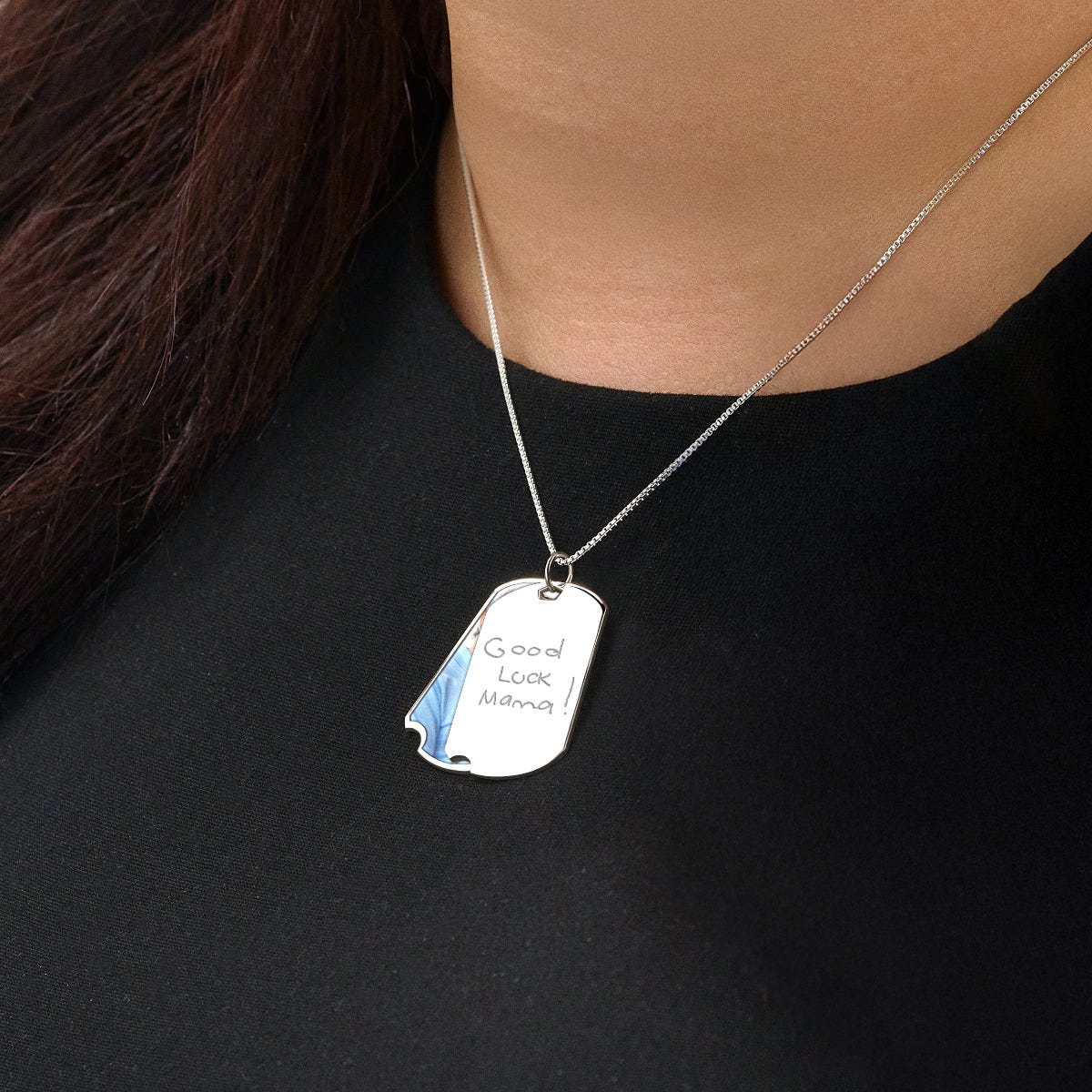 Personalized Handwriting Swivel Dog Tag Pendant