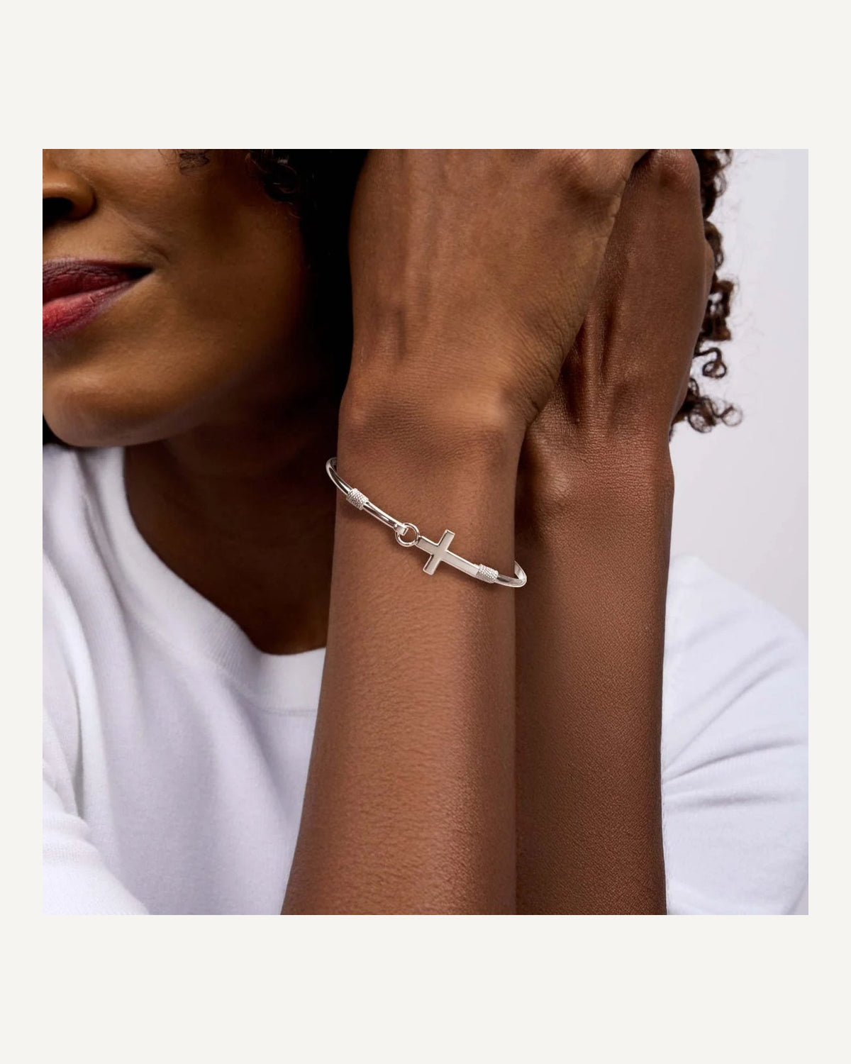 Cross Bangle Bracelet