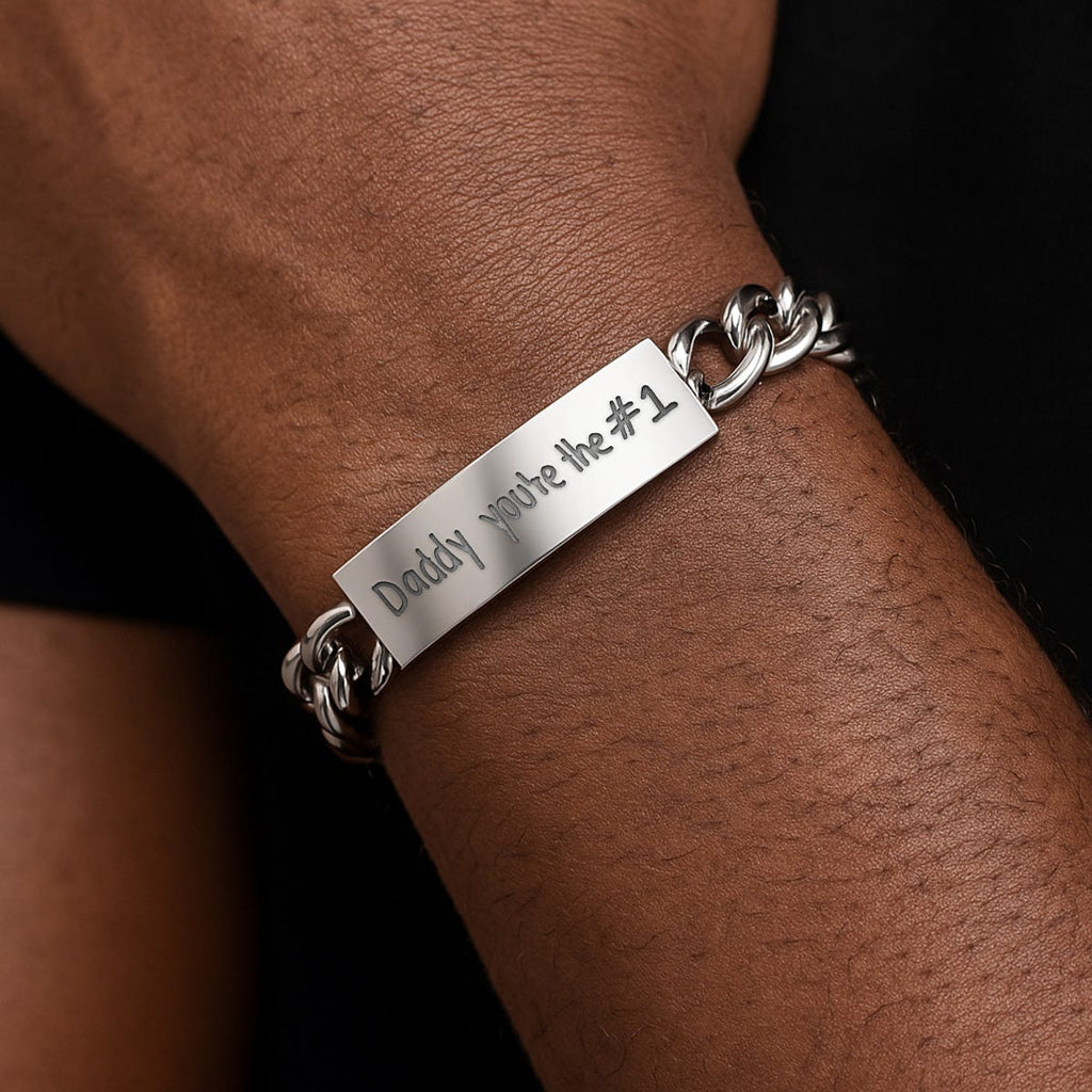 Personalized Handwriting Men's Day ID Bracelet