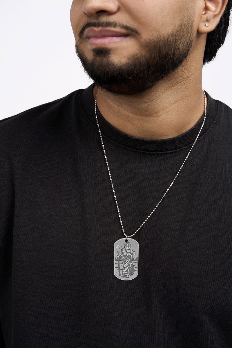 Saint Christopher Dog tag Religious Medal "EXCLUSIVE"
