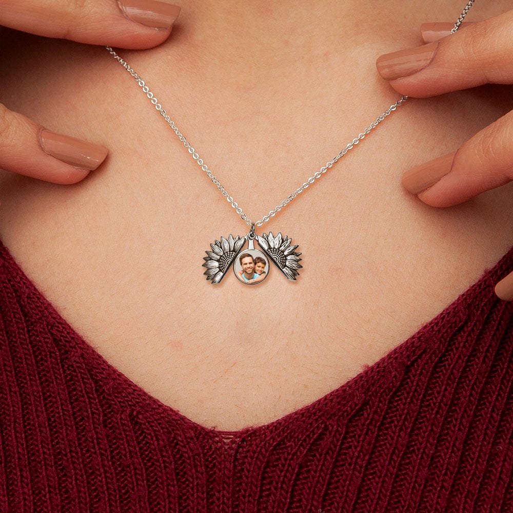 Exclusive Sunflower Photo Locket & Chain