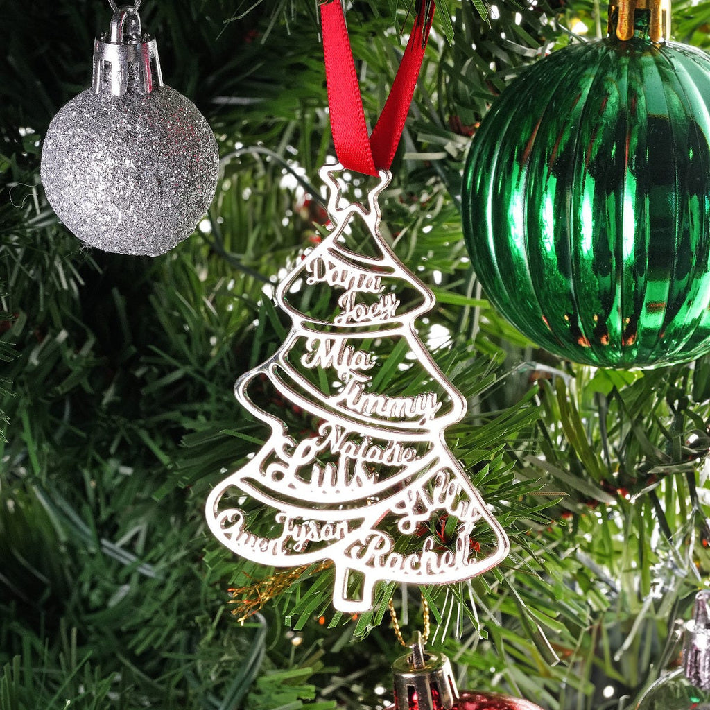Personalized Christmas Tree Ornament with up to 10 Names