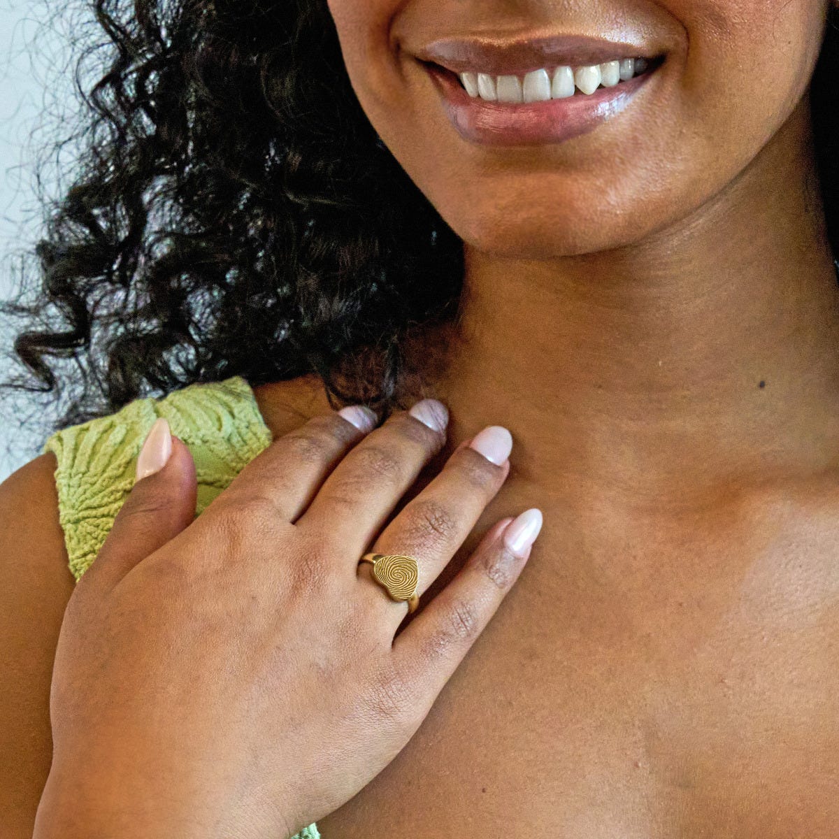 Custom Fingerprint Heart Ring