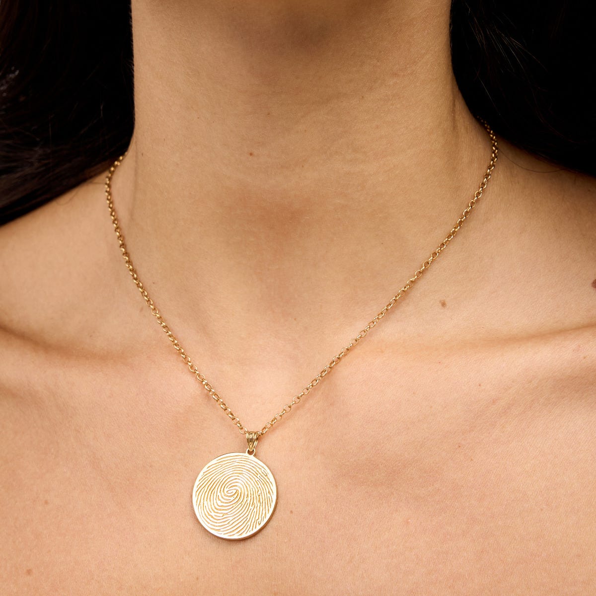 Custom Fingerprint Round Charm or Pendant