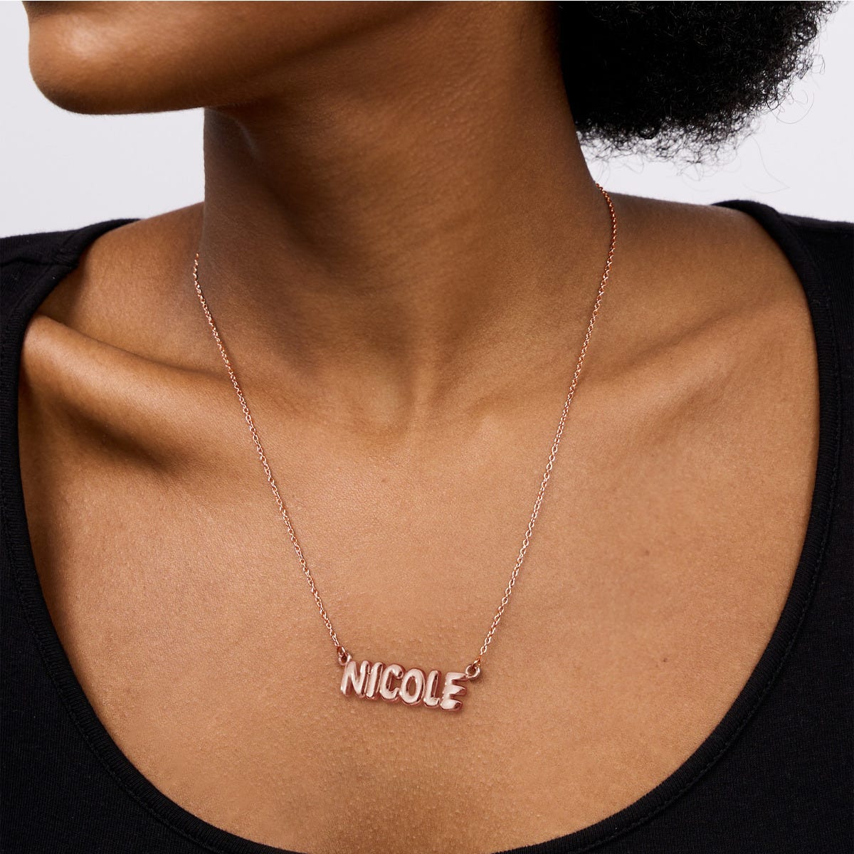 Bubble Name Necklace with Chain
