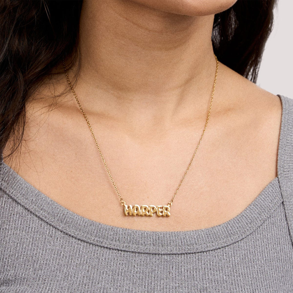Bubble Name Necklace with Chain