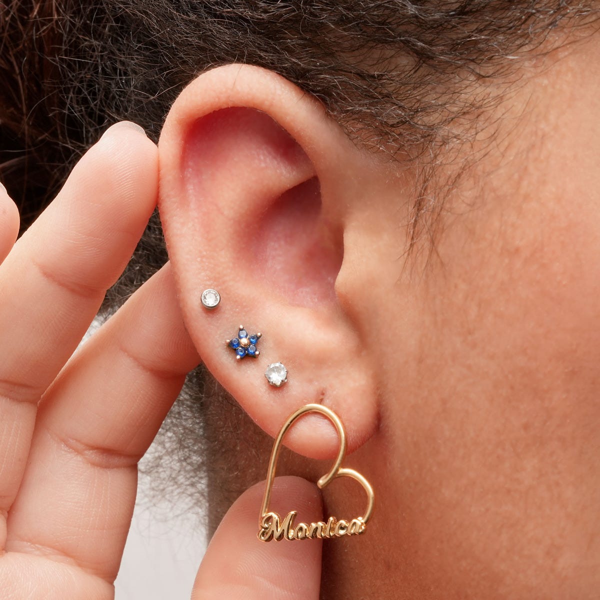 Heart Name Script Earrings