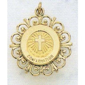 14K Gold Confirmation Religious Medal