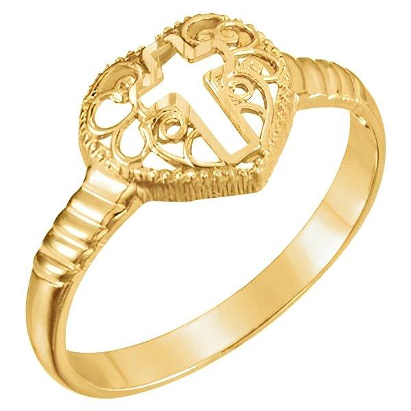 14K Yellow Gold Cross Ring