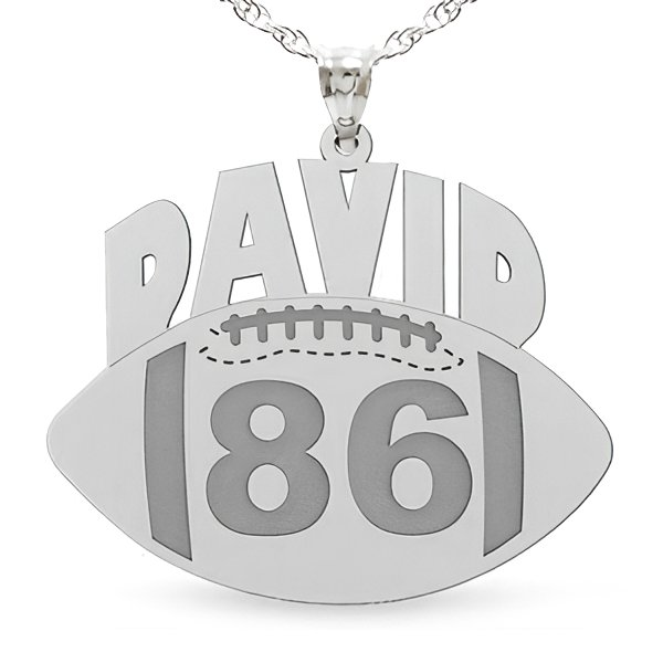Custom Football Charm or Pendant w/ Name & Number