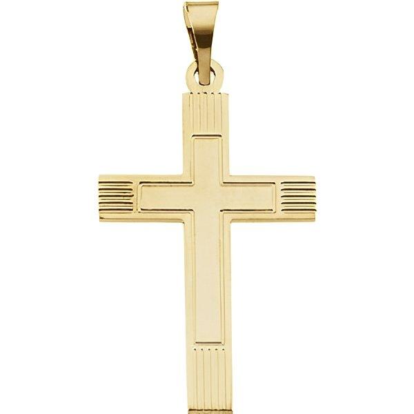14K Yellow or White Gold Cross Pendant