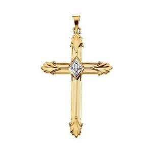 14K Yellow Gold Or White Gold Cross Pendant