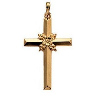 14K Yellow Gold Or White Gold Cross Pendant
