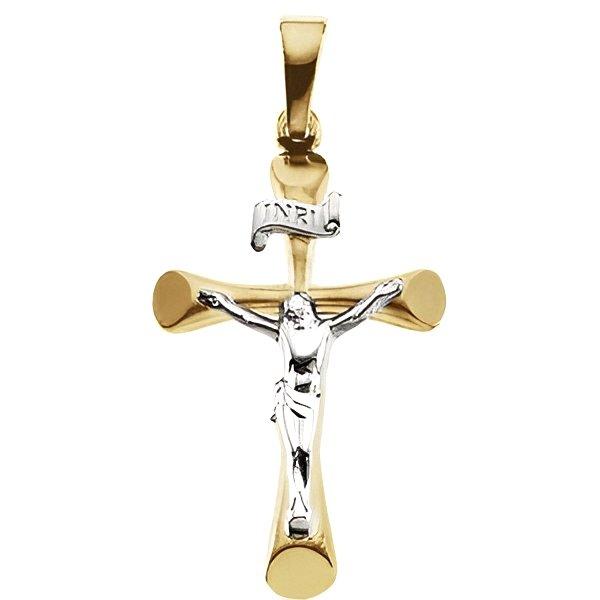 14K Yellow or White Gold Cross Pendant