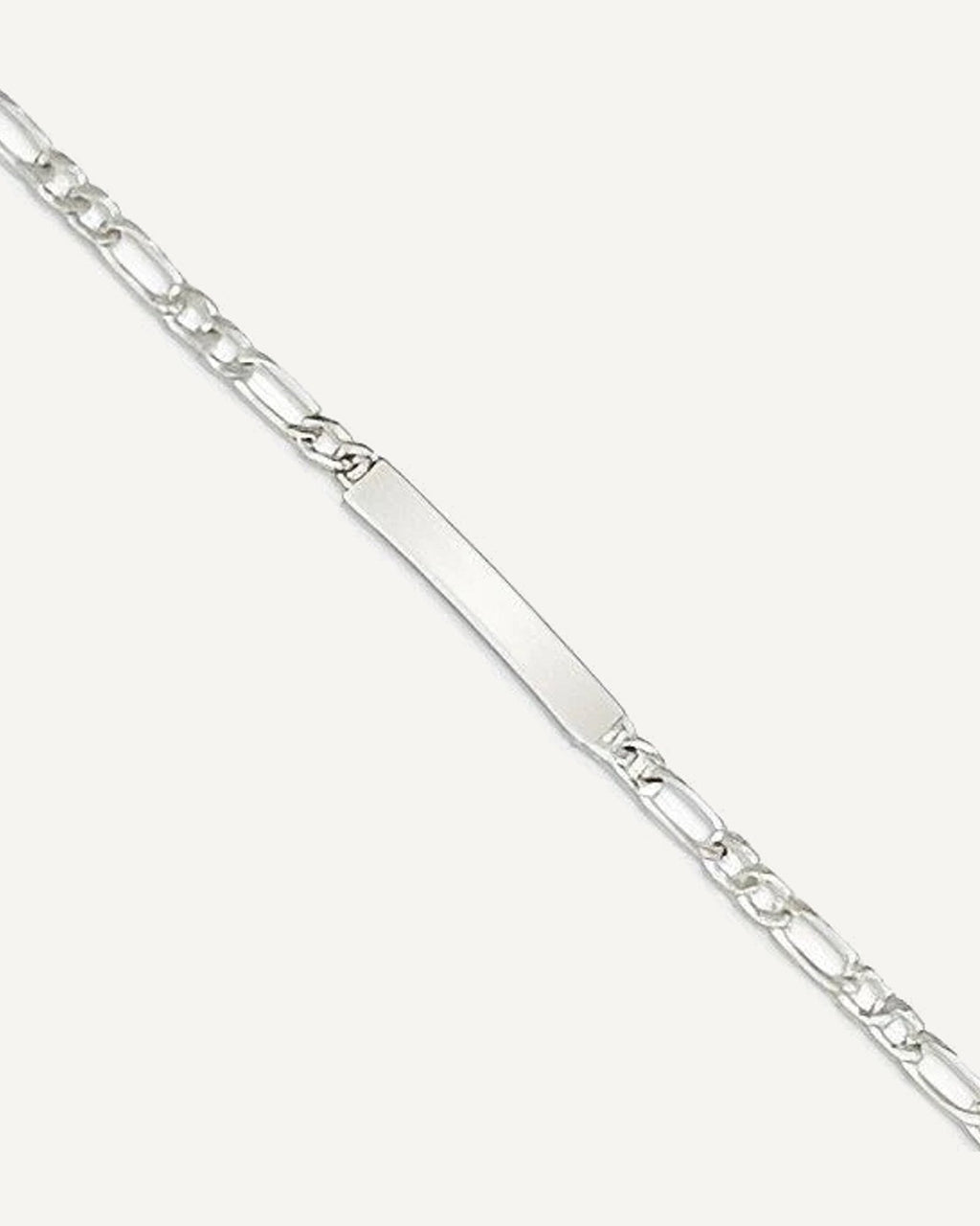 Custom Engraved Sterling Silver Men's Figaro Link ID Bracelet