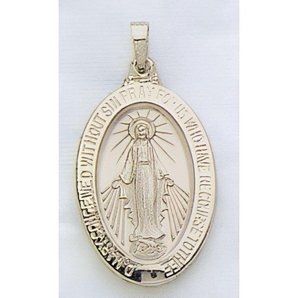 14K White Gold Miraculous Medal