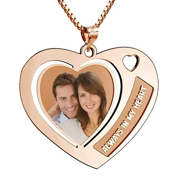 Heart Pendant with  "Always in my Heart" Etched