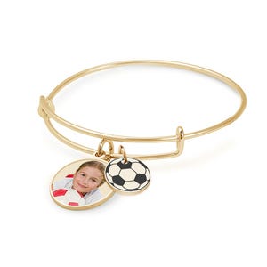 Expandable - Photo Charm Expandable Bracelet with Soccer Charm
